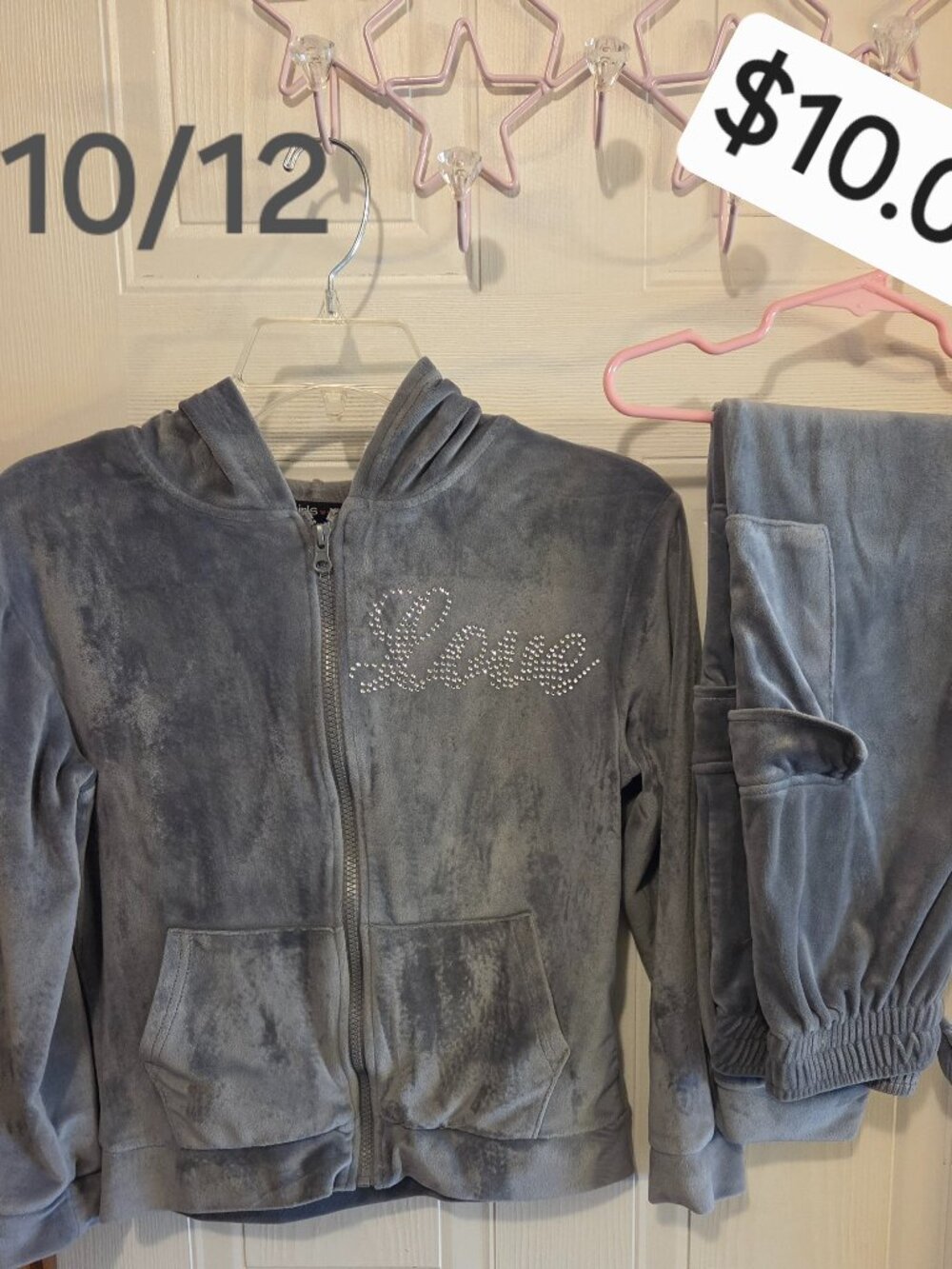 Gray Velour Jogging Set